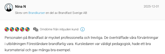 distanskurs Brandfarlig vara Brandfast
