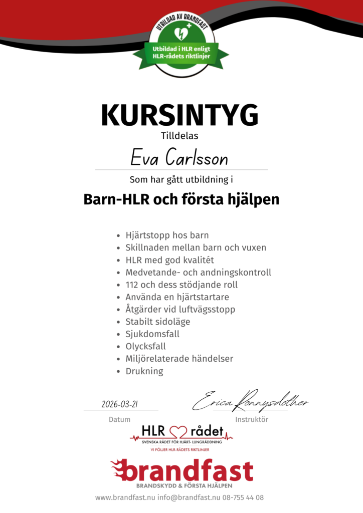Kursintyg FHJ barn Personligt
