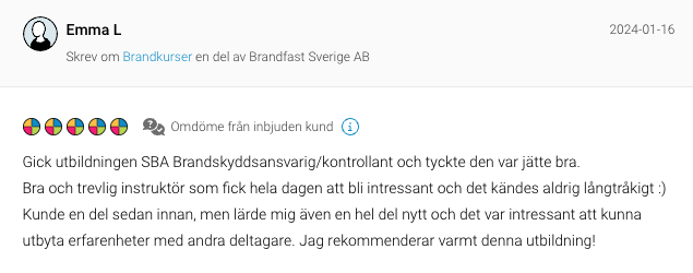 SBa brandskyddskontrollant utbildning