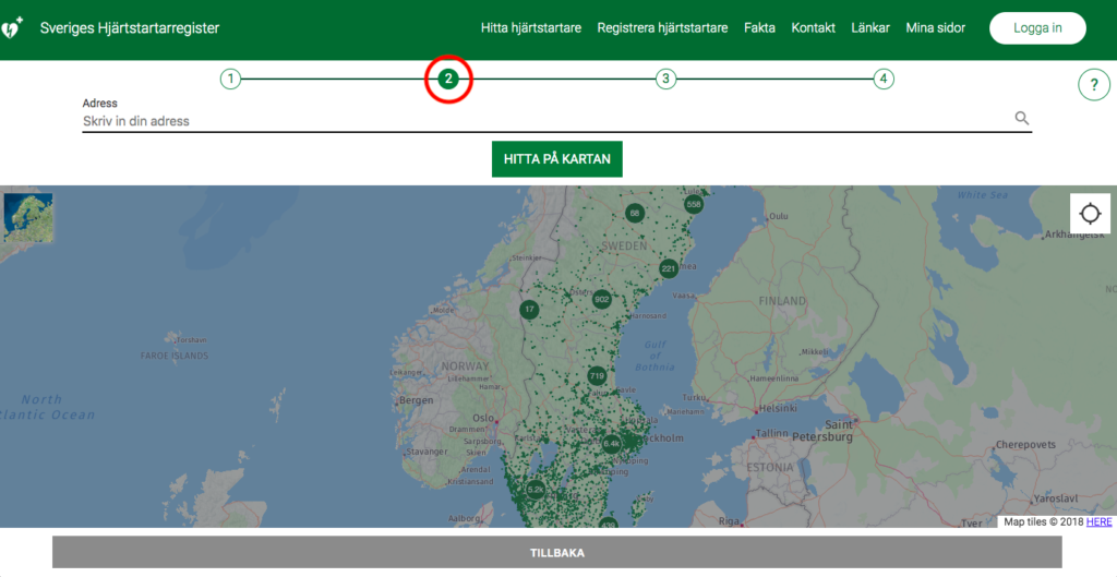 hjärtstartarregistret - steg för steg 