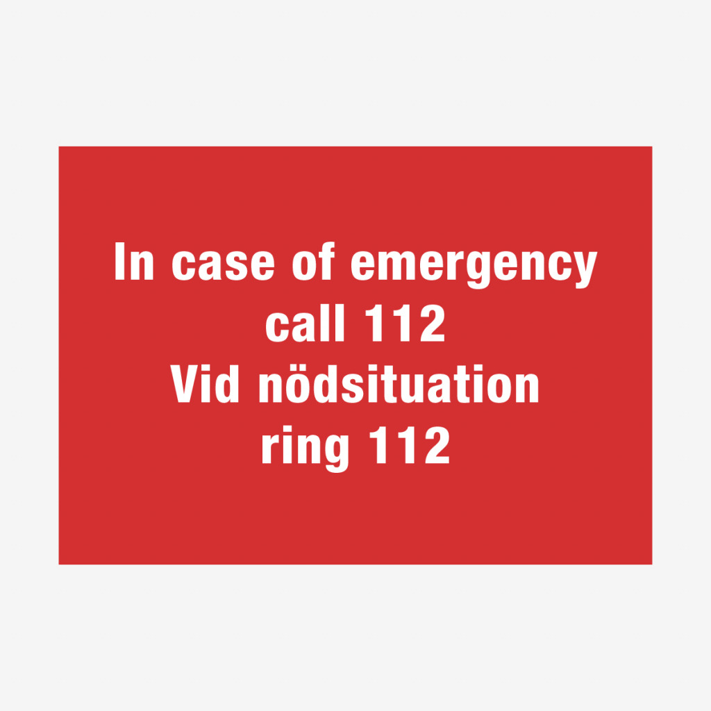 Vid nödsituation ring 112 - Apet plast, 210*148 mm (A5)