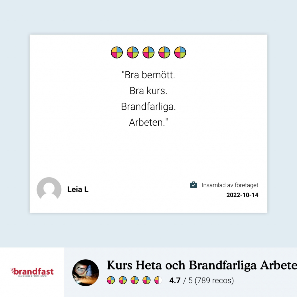 brandfarliga arbeten kurs