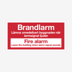 Brandlarm - skylt