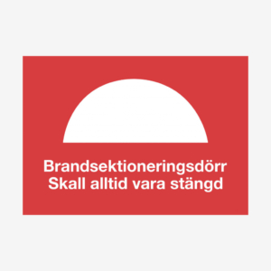 Brandsektioneringsdörr skall alltid vara stängd