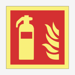 Brandsläckare med piktogram - Efterlysande skylt