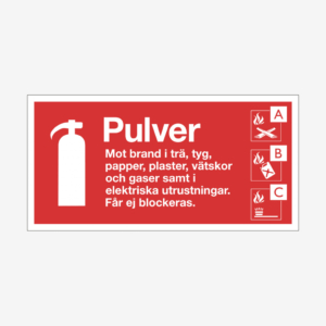 Brandskylt pulver