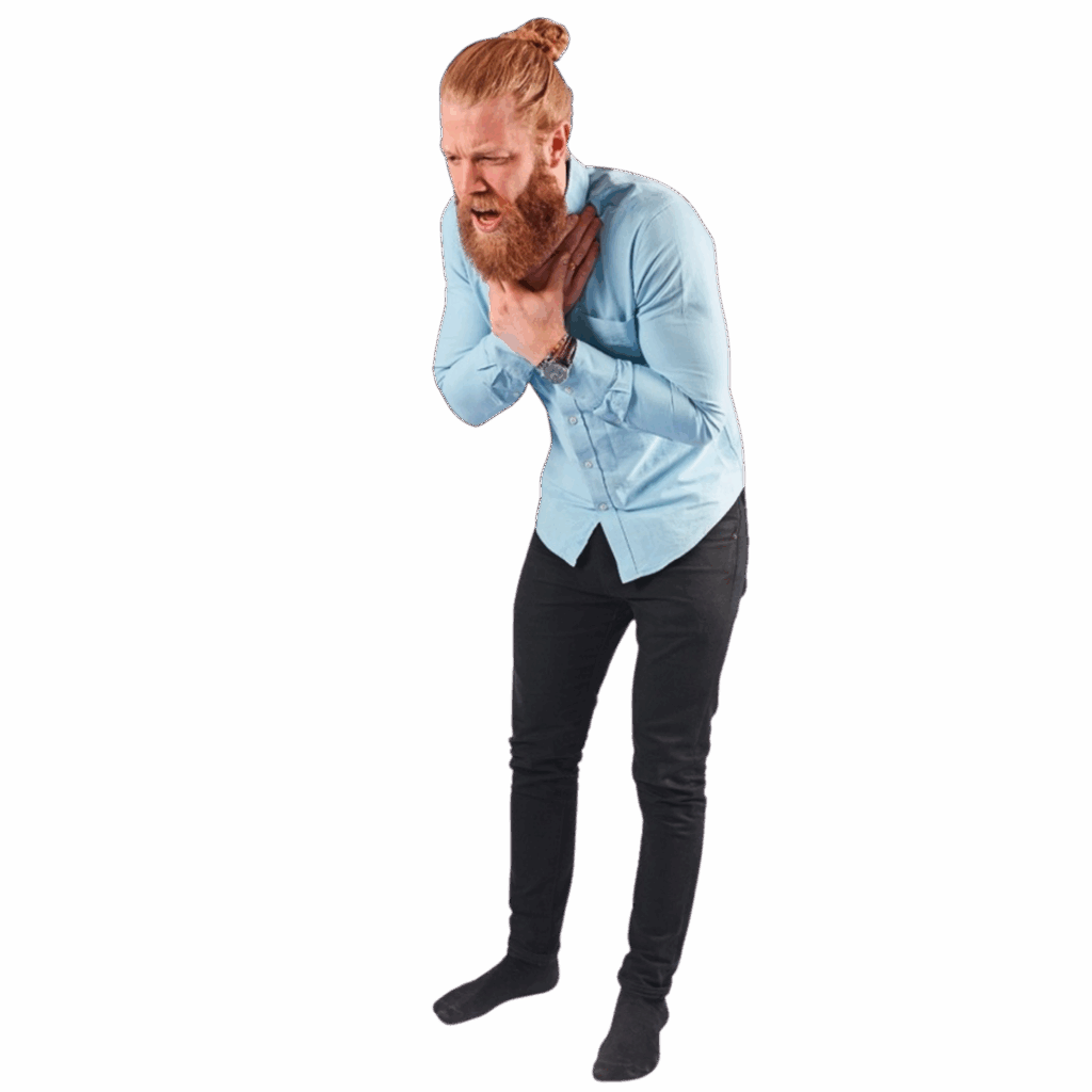 satt i halsen hosta!