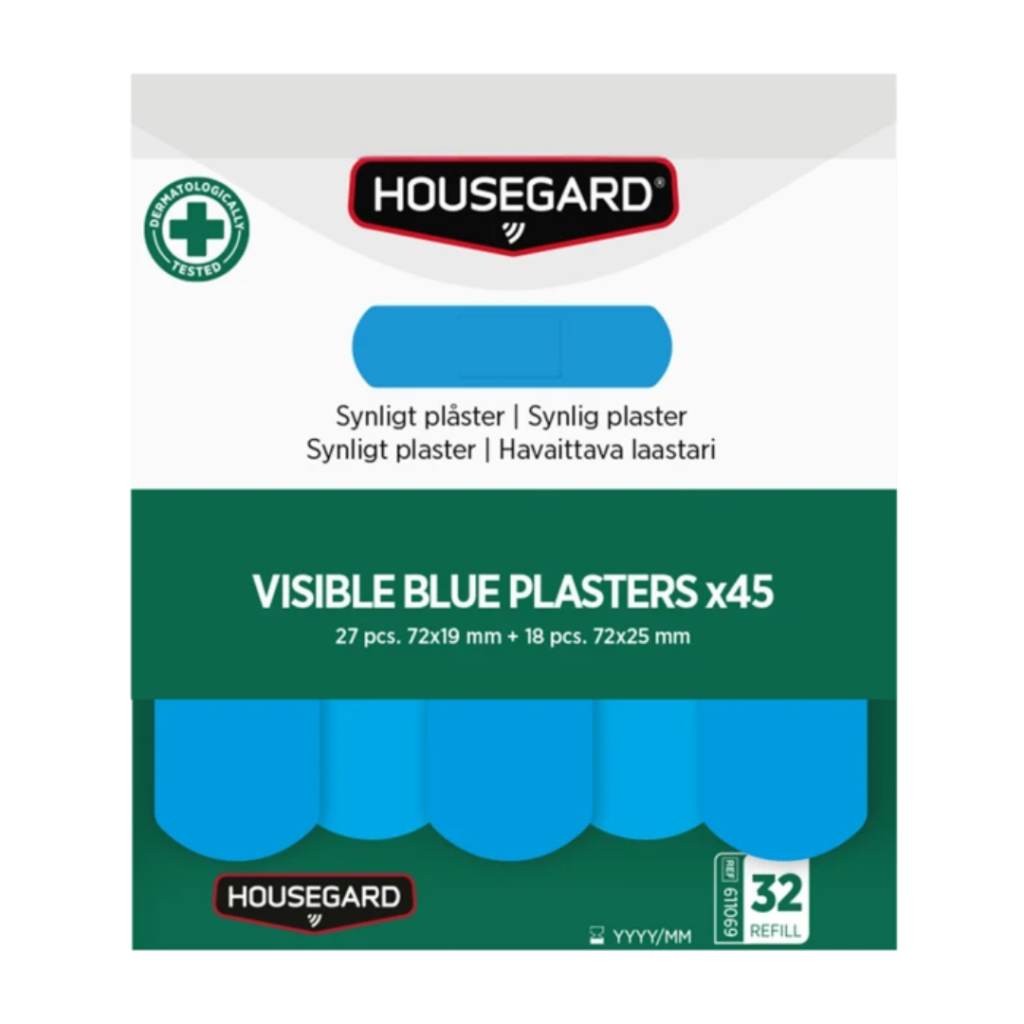 Housegard Synliga blå plåster refill, 2x45 st