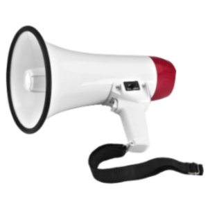 Megafon med inbyggd mikrofon, Vit